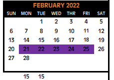 District School Academic Calendar for New Boston Daep for February 2022