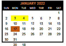 District School Academic Calendar for Dekalb High School for January 2022