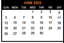 District School Academic Calendar for New Boston Daep for June 2022