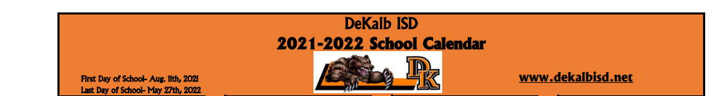 District School Academic Calendar for Dekalb Elementary School