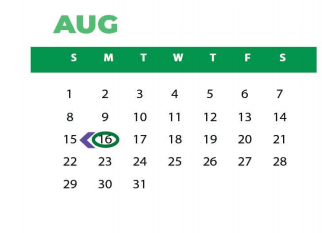 District School Academic Calendar for P A S S Learning Center for August 2021