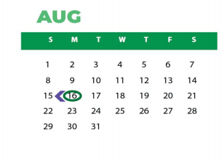 District School Academic Calendar for Ruby Young El for August 2021