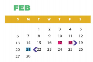 District School Academic Calendar for Desoto West J H for February 2022