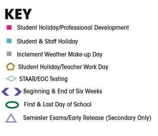 District School Academic Calendar Legend for Cockrell Hill Elementary