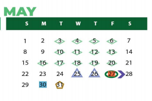 District School Academic Calendar for P A S S Learning Center for May 2022