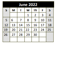 District School Academic Calendar for Decatur Int for June 2022