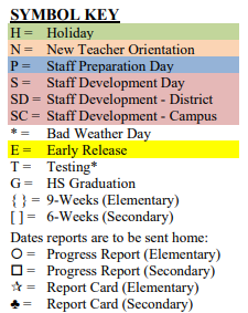 District School Academic Calendar Legend for Hornsby Dunlap Elementary School