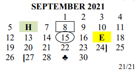 District School Academic Calendar for John P Ojeda Jr High for September 2021