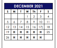 District School Academic Calendar for Terrell El for December 2021