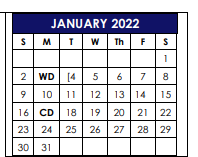 District School Academic Calendar for Golden Rule Elementary for January 2022