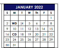 District School Academic Calendar for Grayson Co J J A E P for January 2022