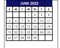 District School Academic Calendar for Terrell El for June 2022