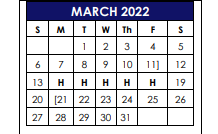District School Academic Calendar for Golden Rule Elementary for March 2022