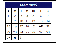 District School Academic Calendar for Golden Rule Elementary for May 2022