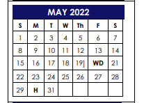 District School Academic Calendar for Grayson Co J J A E P for May 2022