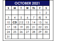 District School Academic Calendar for Golden Rule Elementary for October 2021
