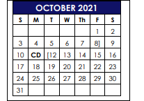 District School Academic Calendar for Grayson Co J J A E P for October 2021