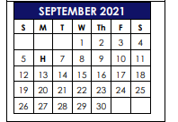 District School Academic Calendar for Hyde Park El for September 2021