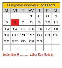 District School Academic Calendar for Mcmath Middle for September 2021