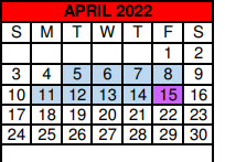 District School Academic Calendar for Denver City High School for April 2022