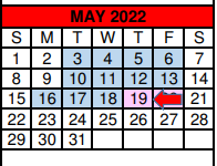 District School Academic Calendar for Kelley/Dodson Elementary for May 2022