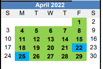 District School Academic Calendar for Lincoln High School for April 2022