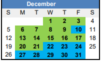District School Academic Calendar for Orchard Place School for December 2021