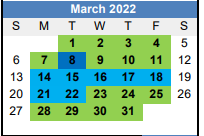 District School Academic Calendar for Scavo Alternative High School for March 2022