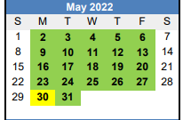 District School Academic Calendar for Capitol View Elementary School for May 2022