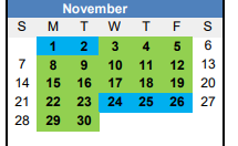 District School Academic Calendar for Edmunds Fine Arts Academy for November 2021