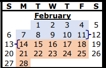 District School Academic Calendar for Alternative Center for February 2022
