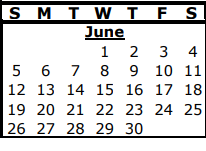 District School Academic Calendar for Big Foot Daep for June 2022