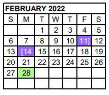 District School Academic Calendar for Richardson El for February 2022