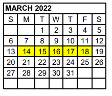 District School Academic Calendar for Dimmitt High School for March 2022