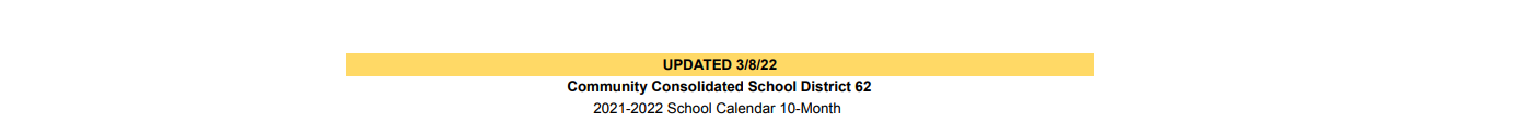 District School Academic Calendar for North Elementary School
