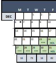 District School Academic Calendar for Hamilton Center Spec Ed At Hamilton School for December 2021