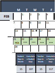 District School Academic Calendar for Watkins Es for February 2022