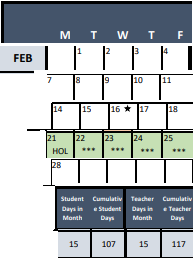 District School Academic Calendar for Hamilton Center Spec Ed At Hamilton School for February 2022