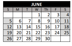 District School Academic Calendar for Mountain Ridge Middle School for June 2022