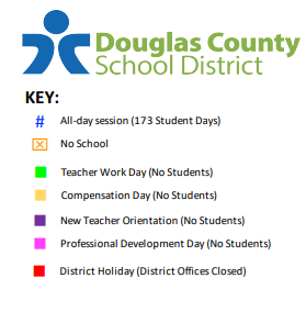 District School Academic Calendar Legend for Sedalia Elementary School