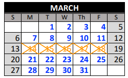 District School Academic Calendar for Mountain View Elementary School for March 2022