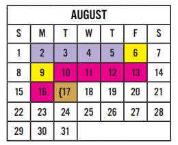 District School Academic Calendar for Dripping Springs H S for August 2021