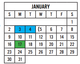 District School Academic Calendar for Walnut Springs Elementary School for January 2022