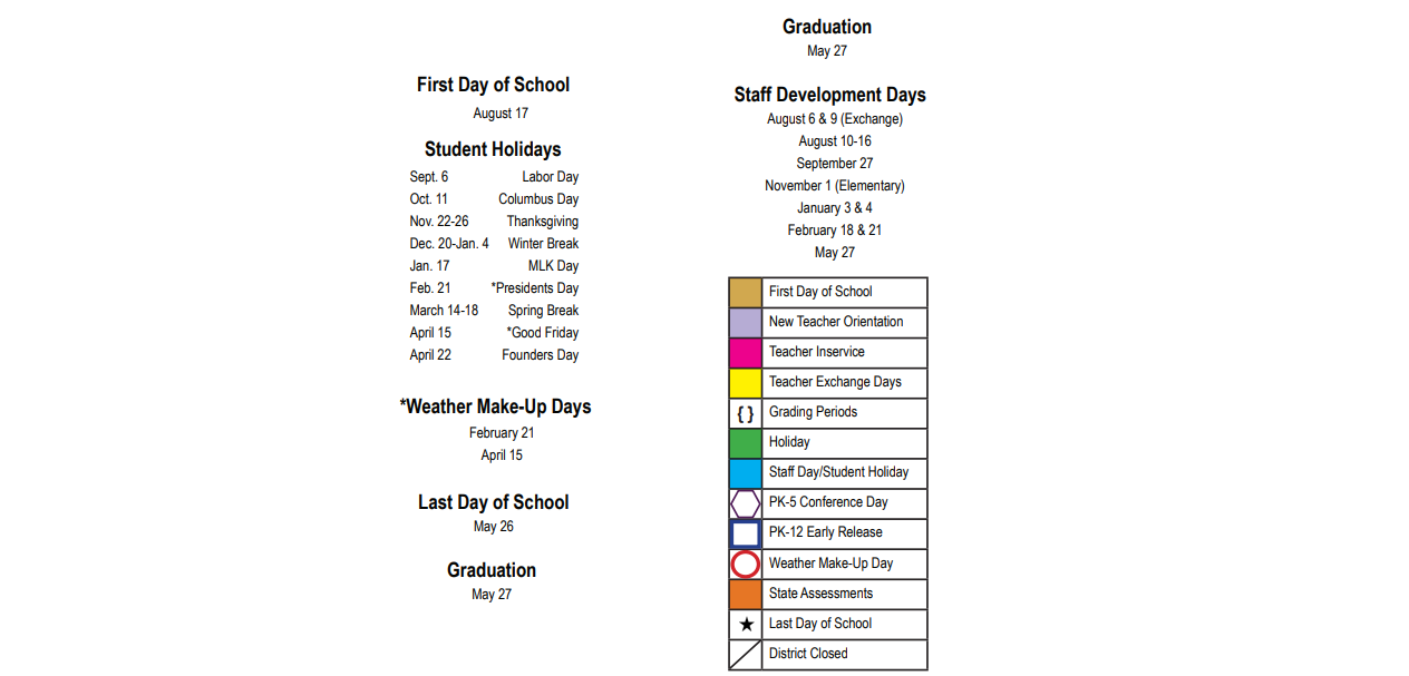 District School Academic Calendar Key for Dripping Springs H S