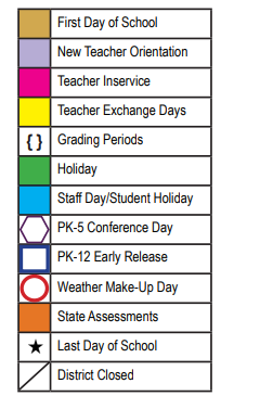 District School Academic Calendar Legend for Walnut Springs Elementary School