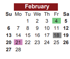 District School Academic Calendar for Hastings Elementary for February 2022