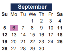 District School Academic Calendar for Grace R Brandenburg Intermediate for September 2021