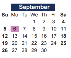 District School Academic Calendar for Hastings Elementary for September 2021