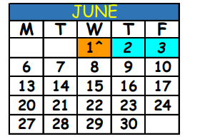 District School Academic Calendar for Twin Lakes Academy Elementary School for June 2022