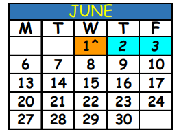 District School Academic Calendar for Mamie Agnes Jones Elementary School for June 2022